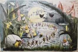 After George Cruickshank Jr Colour print 'A Fairy Dance', framed and glazed, image size 29.5cm x