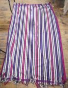Andaman Island, large silk striped textile, fringed, 290 x 230cm
