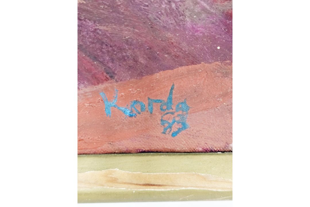 Henry Korda (b.1957) Oil on canvas, mountain landscape, signed and dated bottom right 'Korda 83', - Image 2 of 3