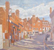 Glenn Lowcock Oil on canvas Kentish Village, signed lower right, unframed, 61cm x 66cm
