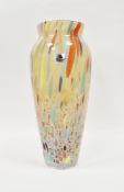 Maestri Vetrai for Empoli glassworks, large glass vase of baluster form with multi-coloured