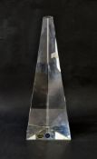 Bohemia Glas, Czech Republic crystal obelisk with 'JJ' sticker, 31.5cm high Condition Report The