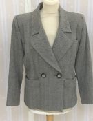 WITHDRAWN - Yves Saint Laurent black and grey herringbone pattern wool jacket, silvered swirl
