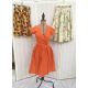 1950's/'60's full skirts, various patterns, a plain orange skirt with matching top with tie waist, - Image 1 of 3