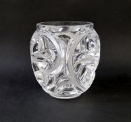 A modern Lalique clear and frosted glass 'Tourbillons' vase, etched 'Lalique ® France' and
