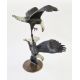 Belinda Sillars (b.1961), large chocolate patinated bronze of two sea eagles fighting mid flight, - Image 1 of 5