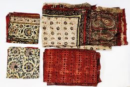 Antique Ajrak Pakistani fabric - Ajrak process of block printing with vegetable dyes, two smaller