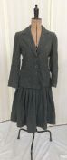 A vintage Hardy Amies grey wool skirt suit, the jacket slightly waisted with pockets to the front,
