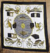 Hermes silk scarf - 'Les Voitures a Transformation' designed by Francoise de la Perriere, first