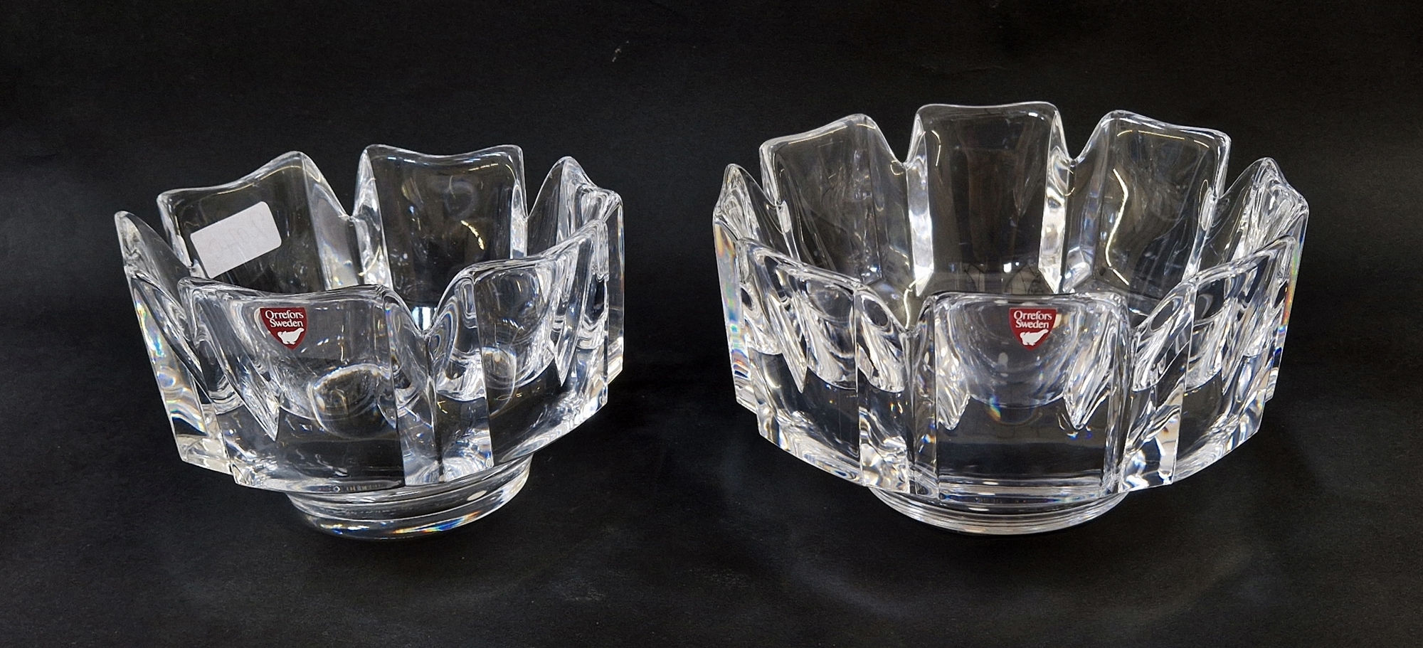 Lars Hellsten (1933-2022) for Orrefors, a large 'Corona' glass bowl, signed to base, 10.5cm high,