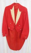 Evening tail coat - red and cream - mess jacket or hunt jacket Condition Report The tail coat is a