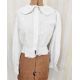 A Vintage Laura Ashley white cotton blouse, labelled Laura Ashley Made in Wales, sailor collar, - Image 1 of 3