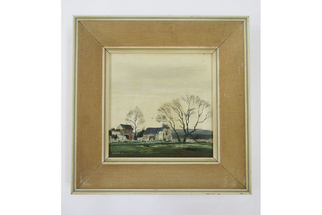 Michael Barnfather (British, b. 1934) Oil on board "Winter Farm View, North of Bristol", signed - Image 2 of 3