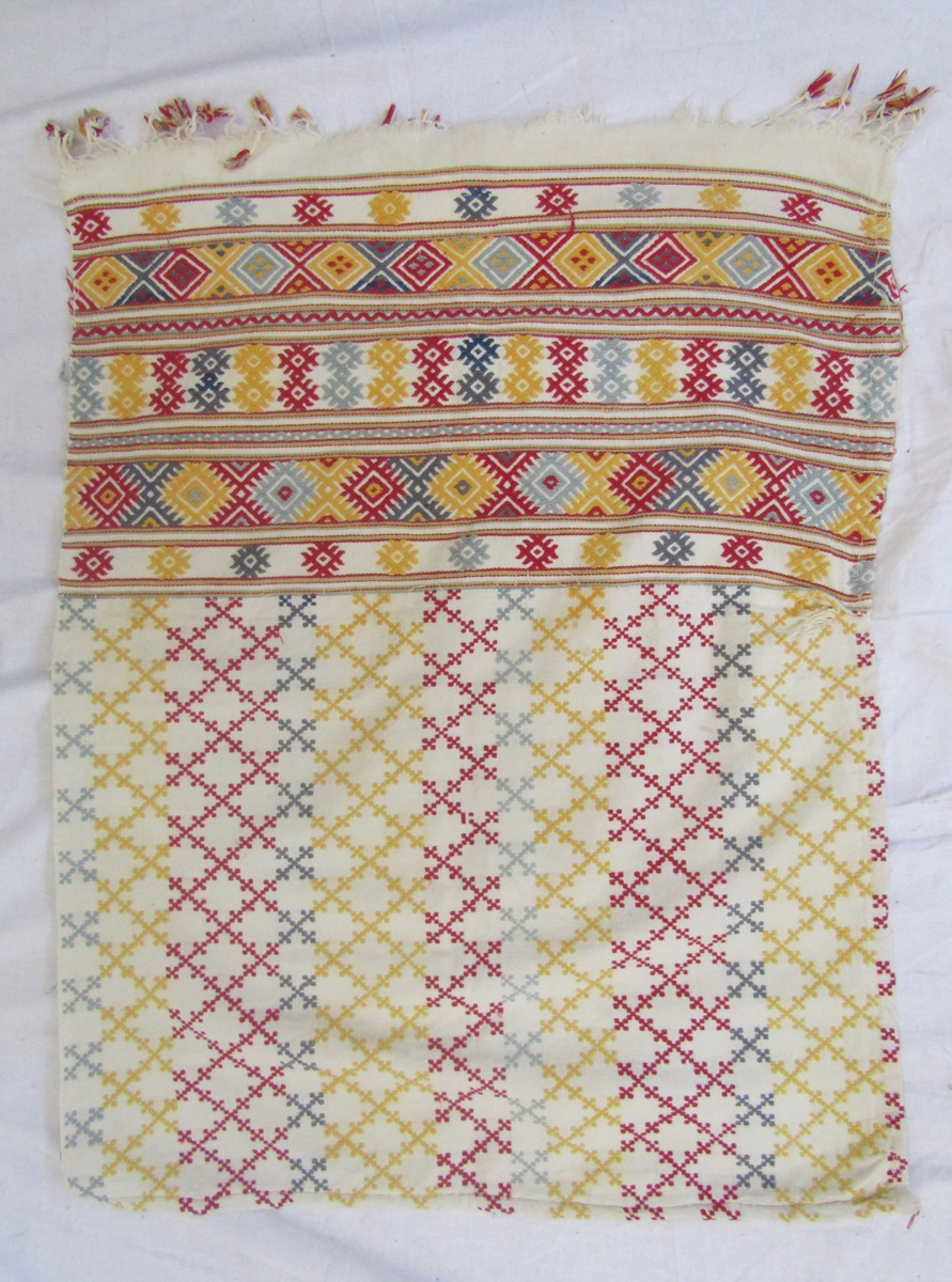 Various Moroccan/Afghan hand-loom embroidered pieces of fabric, to include mats, remnants, table - Image 3 of 12