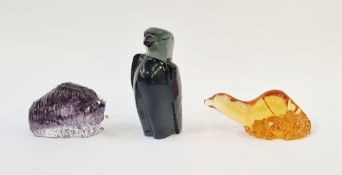 Three Svenskt Glas limited edition glass models of animals to include a musk ox, bald eagle and