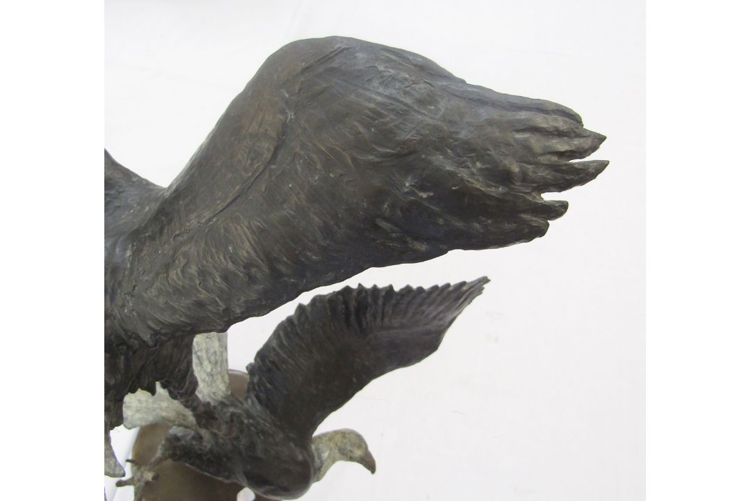 Belinda Sillars (b.1961), large chocolate patinated bronze of two sea eagles fighting mid flight, - Image 5 of 5