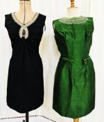 Vintage Carnegie black crepe cocktail dress, labelled Carnegie of London 'Its a Symphony',