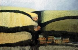 Jill Jeffrey (20th century) Pastel Naunton, North Cotswolds, signed lower left, 40cm x 58cm