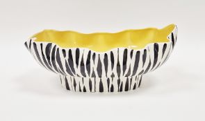 Albert Hallam & Jim Hayward for Beswick, a 'Zebrette' pattern planter of elongated form with wave