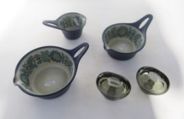 Per Lutken (1916-1998) for Holmegaard, a pair of smoky glass 'Minuet' vases, both signed to base,