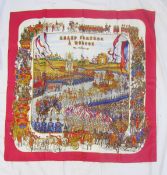 Hermes silk scarf - 'Grand Cortege a Moscou' - within original box, pencil title on the box cover