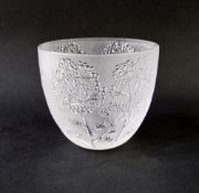 A modern Lalique 'Ombelles' frosted and clear glass vase, relief decorated with cow parsley to body,