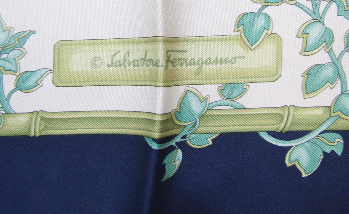 Salvatore Ferragamo - four various silk scarves and one original box, the scarves designed with - Image 9 of 12