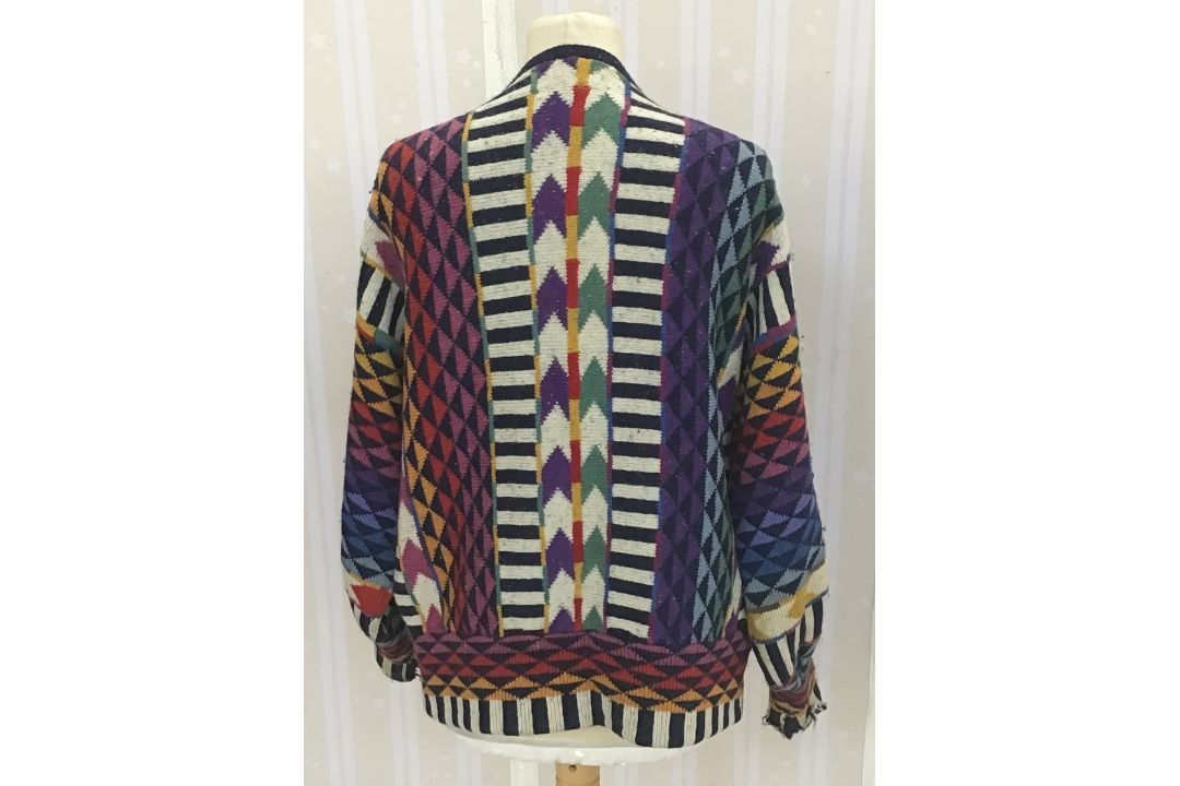 A Maggie White of Burford multi-coloured knitted wool blouson style jacket, balloon sleeves, the - Image 2 of 2