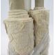 Fabric - two rolls of cream chenille furnishing fabric and a roll gold coloured velvet furnishing - Image 2 of 3