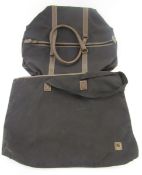 Dunhill black nylon and brown leather travel bag/weekend bag and a large Dunhill black nylon and