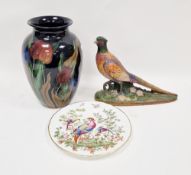 Royal Stanley ware C & C Co Jacobean vase decorated with tulips, 32cm high, a handpainted and