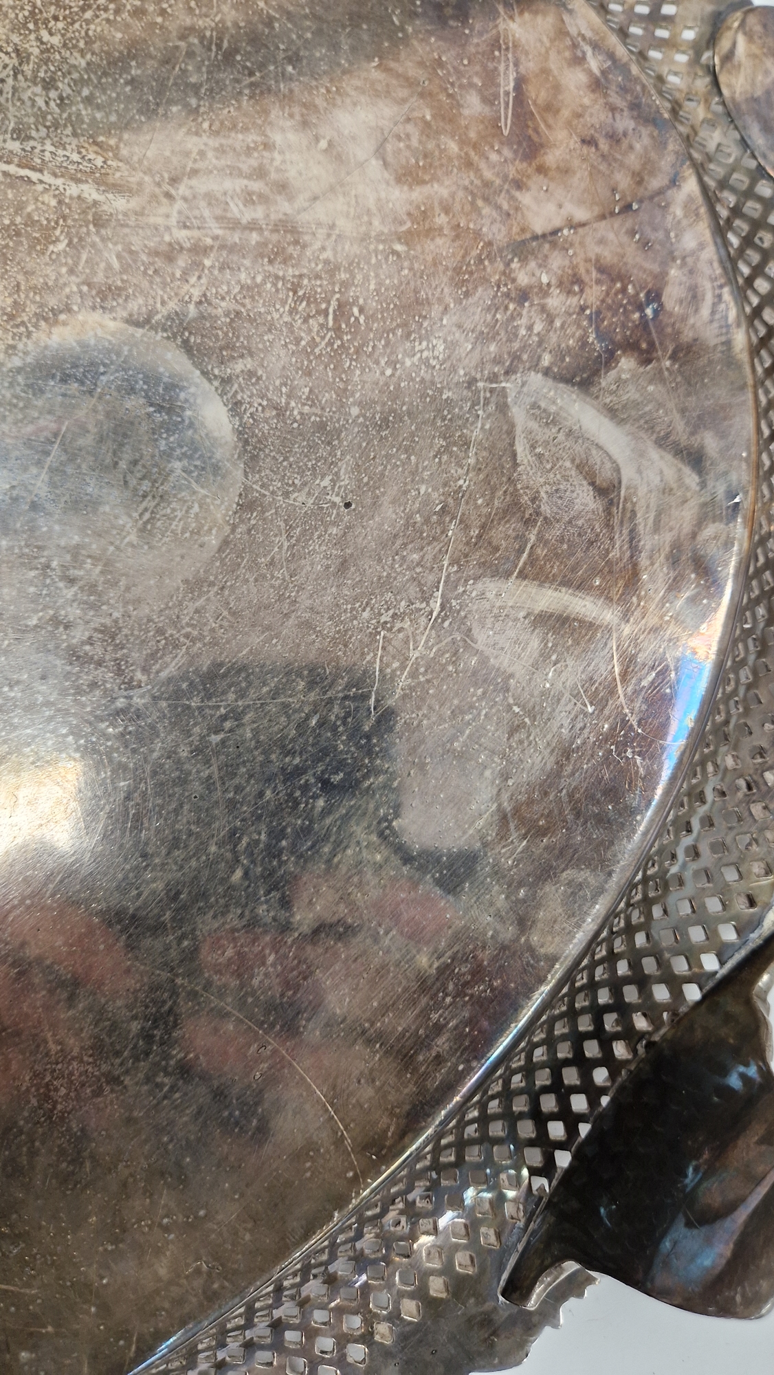 Late 19th / early 20th century silver plated serving tray of oval form, the border and twin- - Image 17 of 20