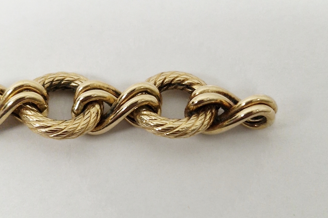 9ct gold rope circular link bracelet, 17g  Condition Report Good condition overall. Length 19.5cm, - Image 5 of 5