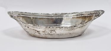 Victorian silver bowl or bonbon dish, Birmingham 1898, James Deakin & Sons, of elliptical form