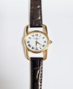 Baume & Mercier 18ct gold cased lady's wristwatch, the white enamel dial with Roman numerals