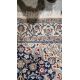Large Persian midnight blue ground rug with central cream floral medallion on floral field, floral - Image 4 of 22