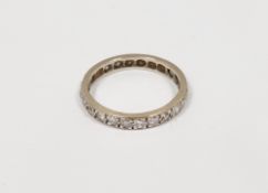 Diamond white gold eternity ring, twenty-four single cut diamonds, band width approx. 2.94mm, ring