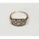 Antique gold and diamond multiple cluster ring set old cut diamonds within triple flowerhead setting - Image 2 of 9