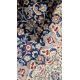 Large Persian midnight blue ground rug with central cream floral medallion on floral field, floral - Image 14 of 22
