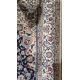 Large Persian midnight blue ground rug with central cream floral medallion on floral field, floral - Image 6 of 22