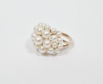 QVC gold and pearl cluster ring (size P)