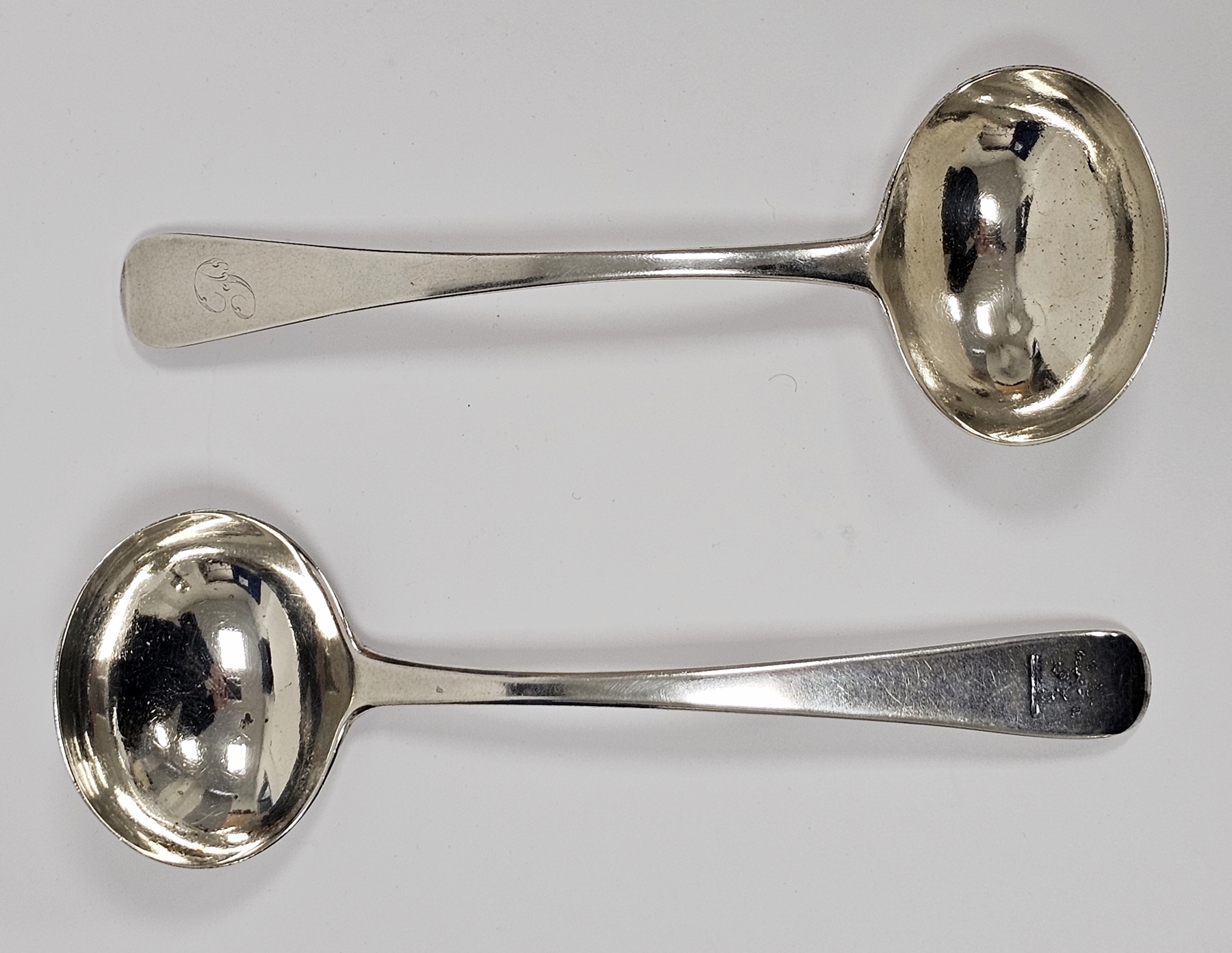 Two George IV silver sauce ladles, one London 1825, John Henry & Charles Lias, both old English