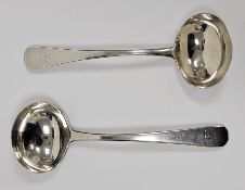 Two George IV silver sauce ladles, one London 1825, John Henry & Charles Lias, both old English