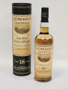 Bottle of Glenmorangie 18 year old single highland rare malt scotch whisky 'Matured for 18 unhurried