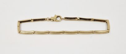 9ct gold bar-pattern link bracelet, 4.6g