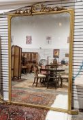 Very large 19th century gilt framed overmantel mirror, of rectangular form, with c-scroll foliate