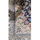 Large Persian midnight blue ground rug with central cream floral medallion on floral field, floral - Image 16 of 22