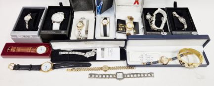 Quantity of modern wristwatches, to include a lady's Lorus, lady's Marcel Drucker, M&S and others,