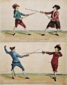 After Domenico Angelo (Italian 1716-1802) Hand-coloured engraving Two prints from The School of