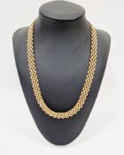 9ct gold gate link necklace, stamped 9k, approx 41g Condition Report Longest length 55cm Shortest